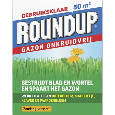 Roundup Lawn Weedkiller 1 kg. - 50 m2 - Controlling Weeds In The Lawn - Graszaadselect.com