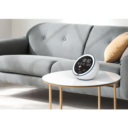 NASA Weather Station + Bluetooth Speaker - White - Indoor and Outdoor Temperature