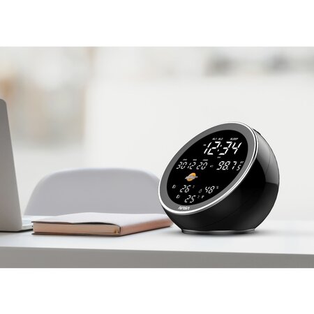 NASA Weather Station + Bluetooth Speaker - Black - Indoor and Outdoor Temperature