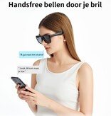 Caliber Soundglasses Slimme Bluetooth Zonnebril – Gepolariseerde glazen – Eenvoudige bediening – Microfoon – Zwart