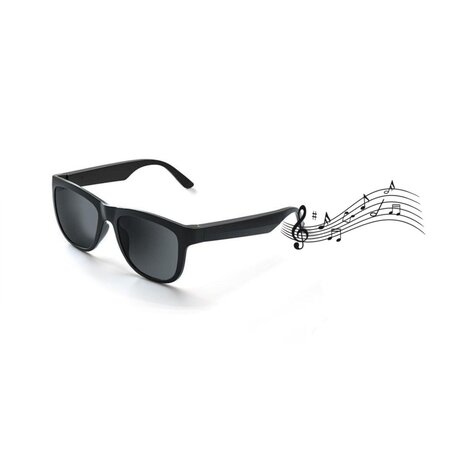 Caliber Soundglasses Intelligente Bluetooth-Sonnenbrille – Polarisierte Gläser – Einfache Bedienung – Mikrofon – Schwarz