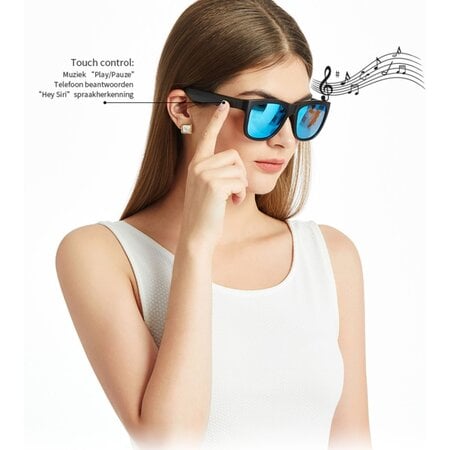 Caliber Soundglasses Smart Bluetooth Sunglasses – Polarised lenses – Easy to use – Microphone – Blue