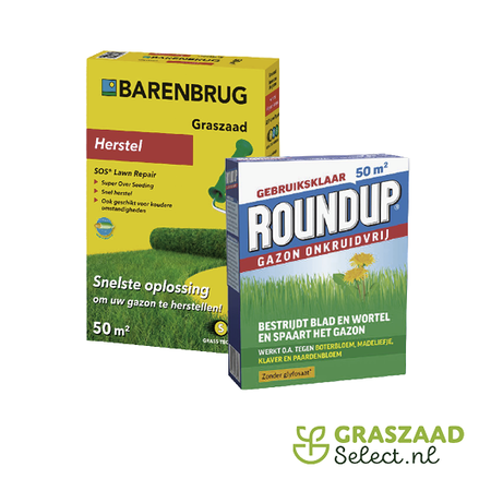 Barenbrug Restaurieren Sie Ihren Rasen mit Roundup Unkrautfrei und Repair von Barenbrug