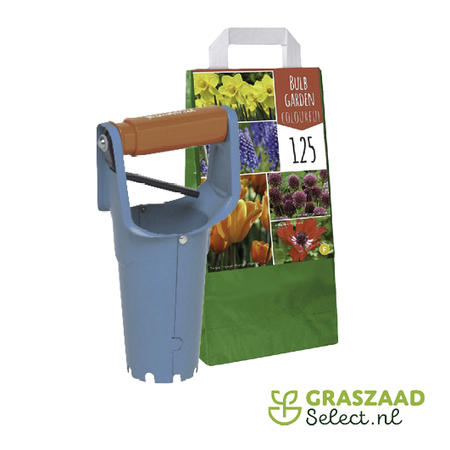 Jub Holland 125 Blumenzwiebeln Colourful  mit Gardena Blumenzwiebelpflanzer – gemischte Farben – Geschenkshop!