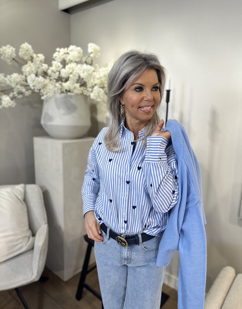 Bluse Lotte blau gestreift