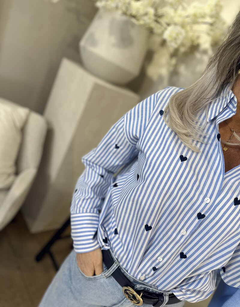 Bluse Lotte blau gestreift