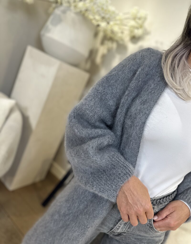 Vest Mohair grijs lang