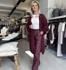 Cardigan Mohair long bordeaux