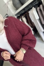 Strickjacke Mohair lang bordeaux