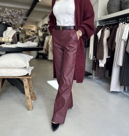 Pantalon similicuir bordeaux