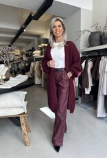 Pantalon similicuir bordeaux