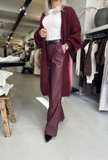 Pantalon similicuir bordeaux