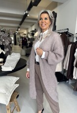 Long Mohair Cardigan Taupe
