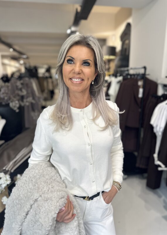 strickjacke Parel off white