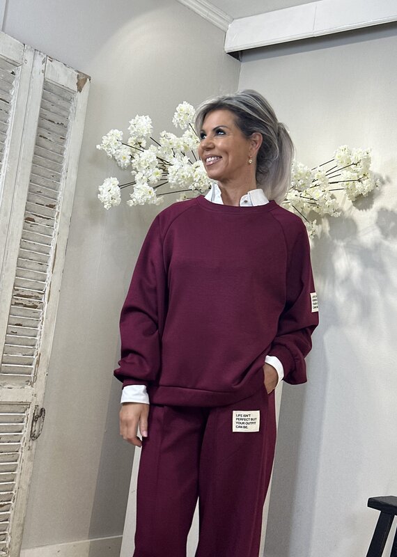 Jog Set Lola Bordeaux lange mouw