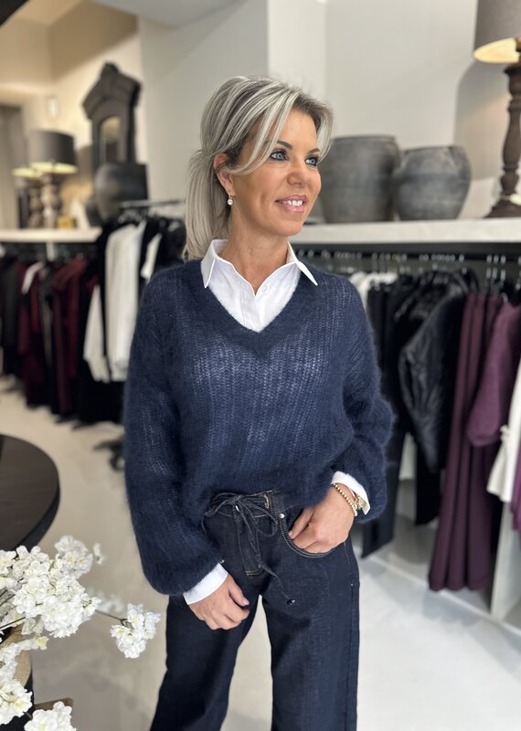 Trui Bibi mohair blauw