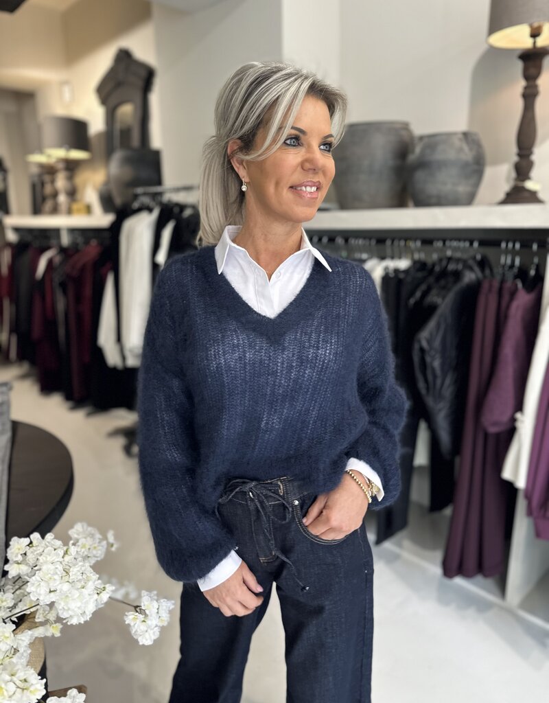 Pull Bibi en mohair bleu