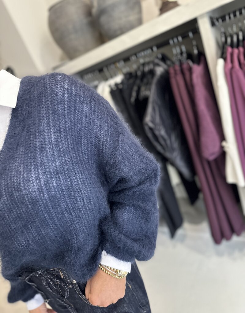Pull Bibi en mohair bleu