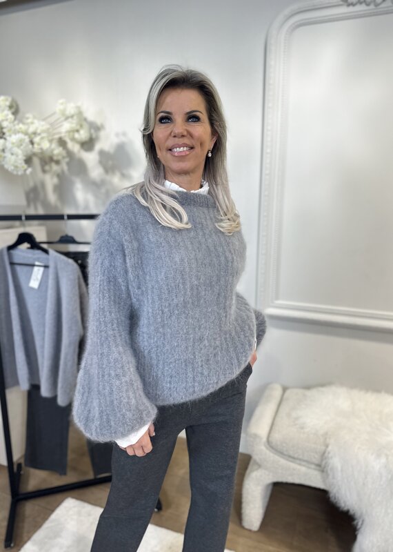 Pull Vlinder en Mohair Gris