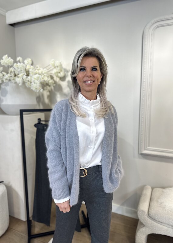 Gray Angora Cardigan