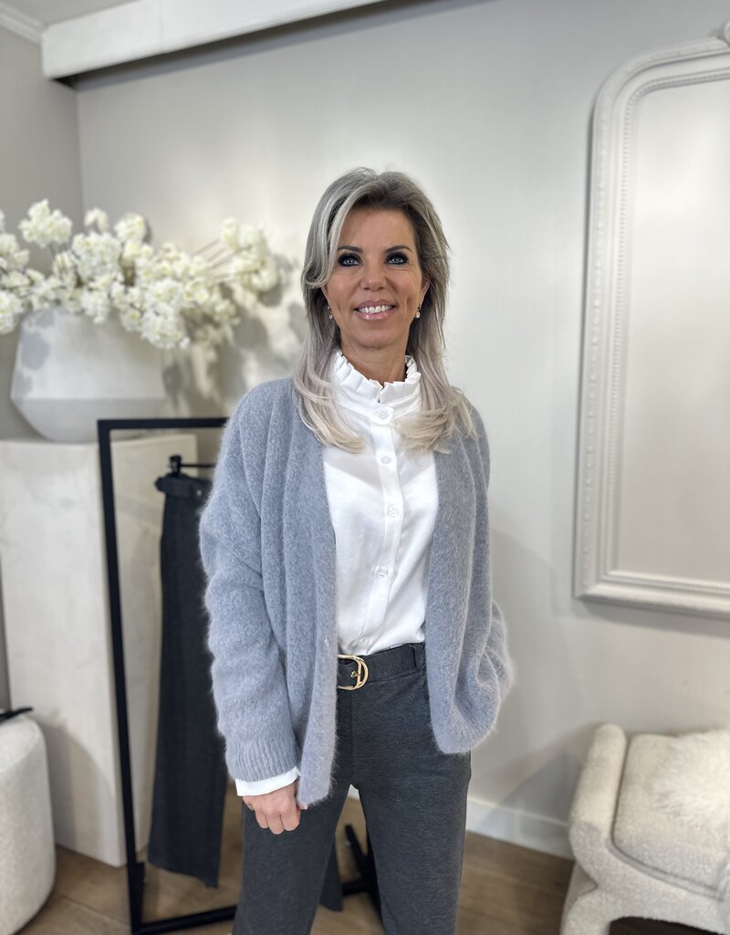 Gray Angora Cardigan