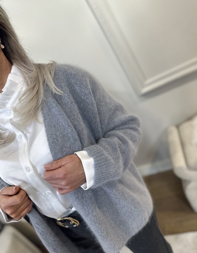 Gray Angora Cardigan