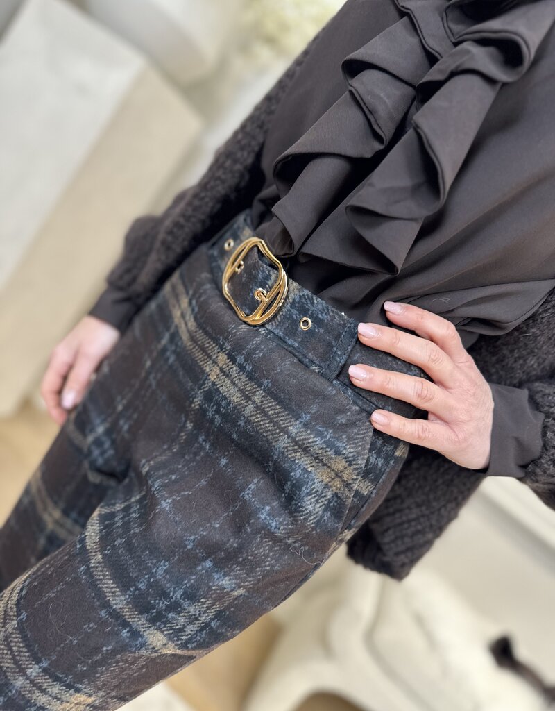 Cleo Checked Trousers Brown