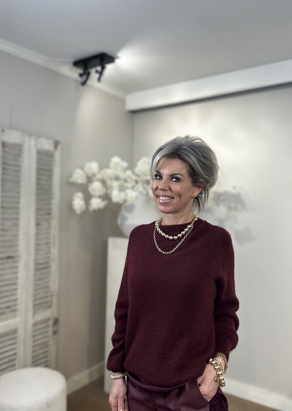 Trui Alpaca Bordeaux