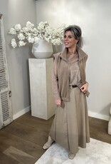 Leather-look skirt beige