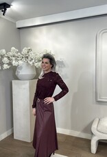 Leerlook rok Bordeaux