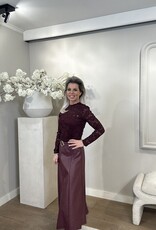 Jupe effet cuir Bordeaux
