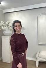 Leather-look skirt Bordeaux