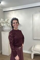 Leerlook rok Bordeaux