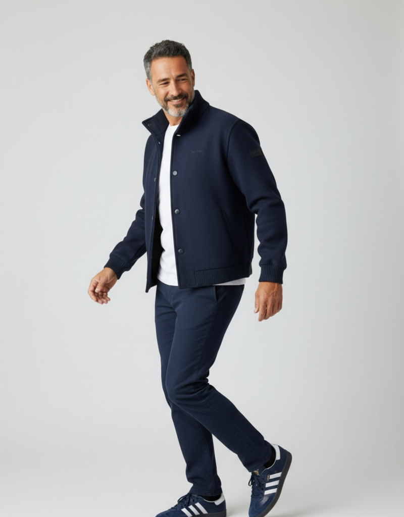 Pure Path Mantel Logan Blau