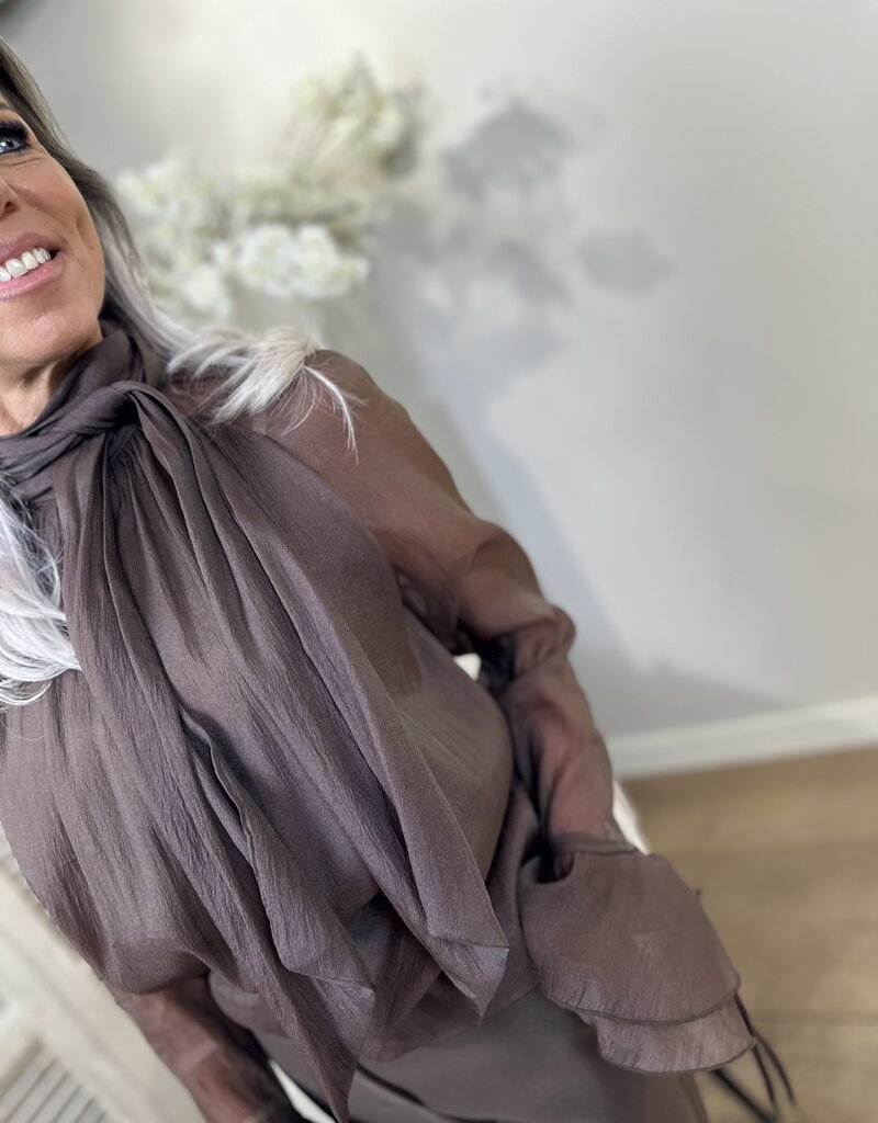 Blouse Brit bruin