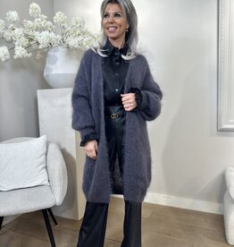 Vest Mohair lang  licht/donker grijs