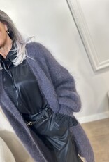 Vest Mohair lang licht/donker grijs