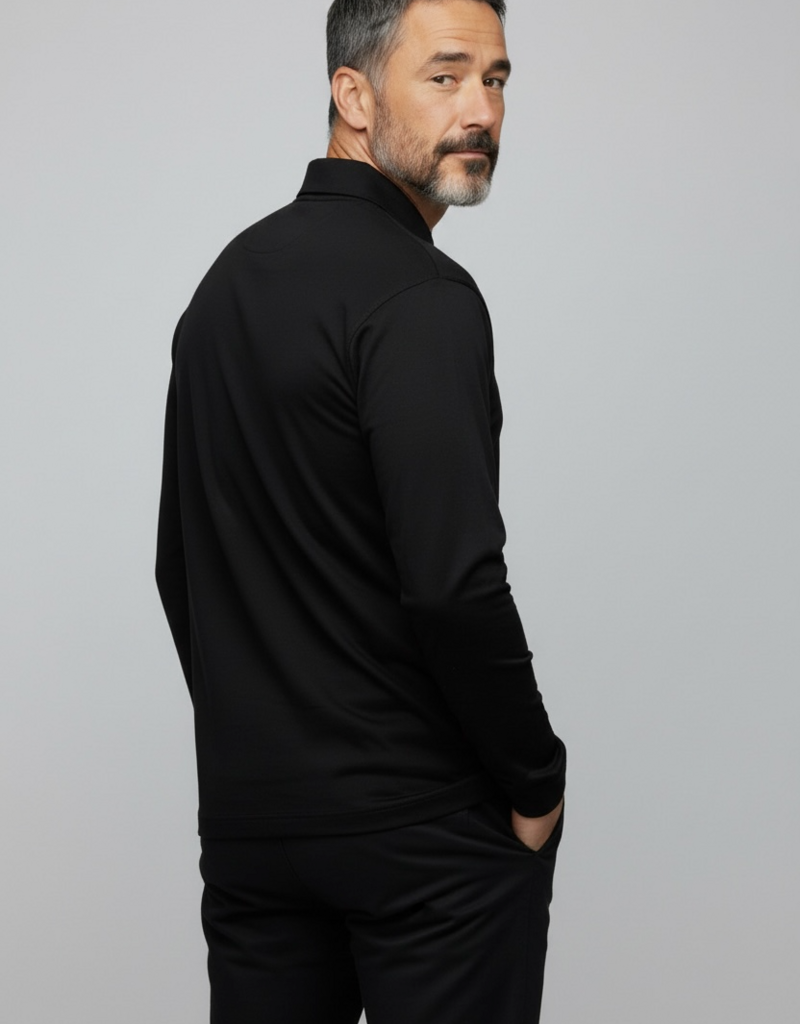 Tria D'oro Polo Longsleeve zwart