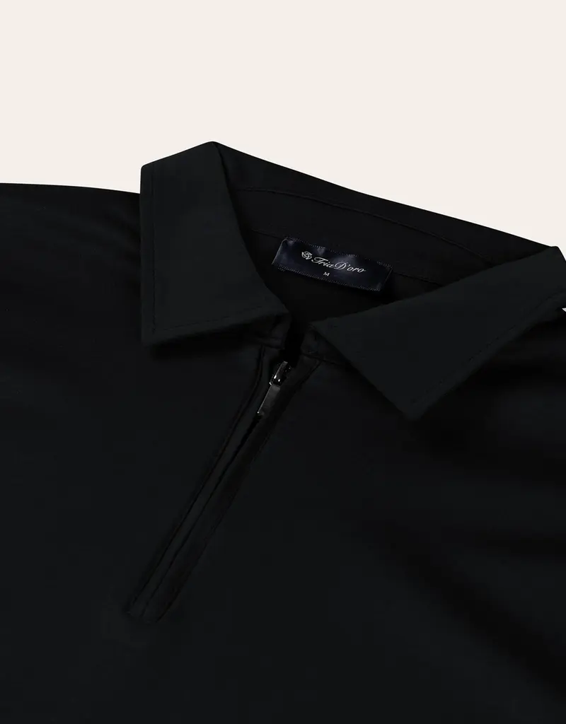 Tria D'oro Polo Longsleeve zwart