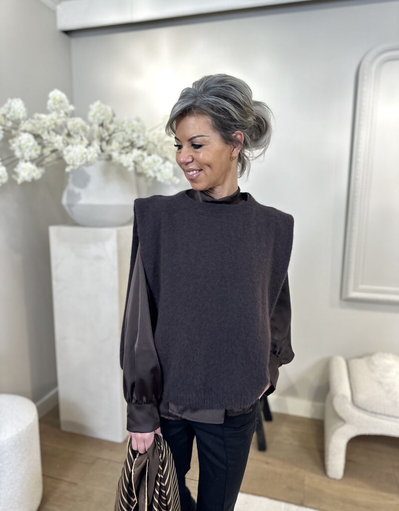 Ärmelloses Top Saffy Braun