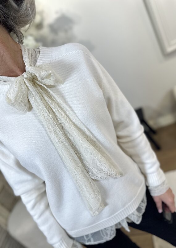 Blouse Cout kant creme