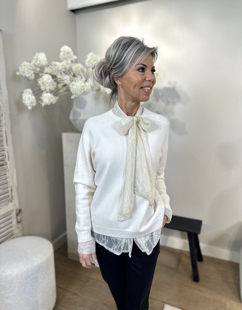 Blouse Cout kant creme