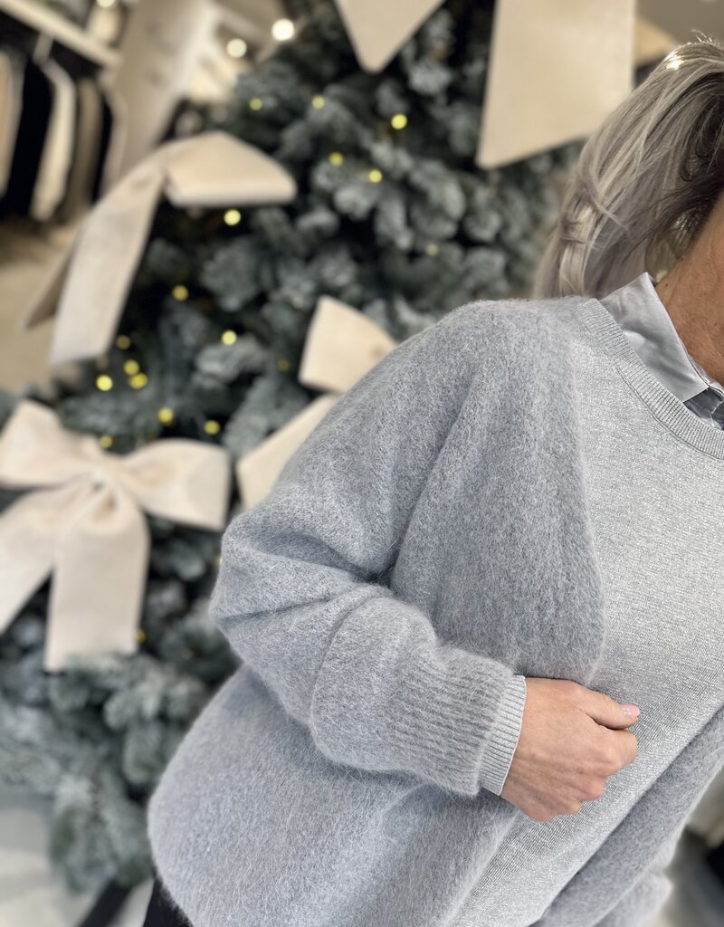 Strickjacke Angora grau