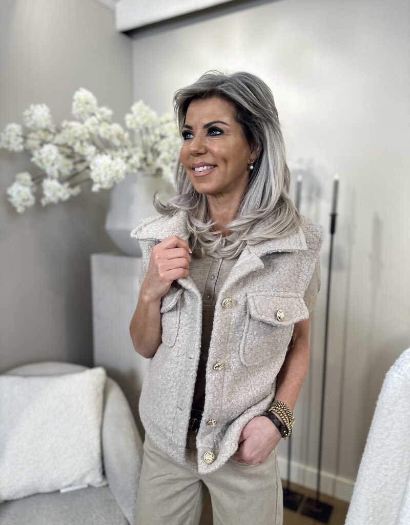 Bodywarmer Teddy beige