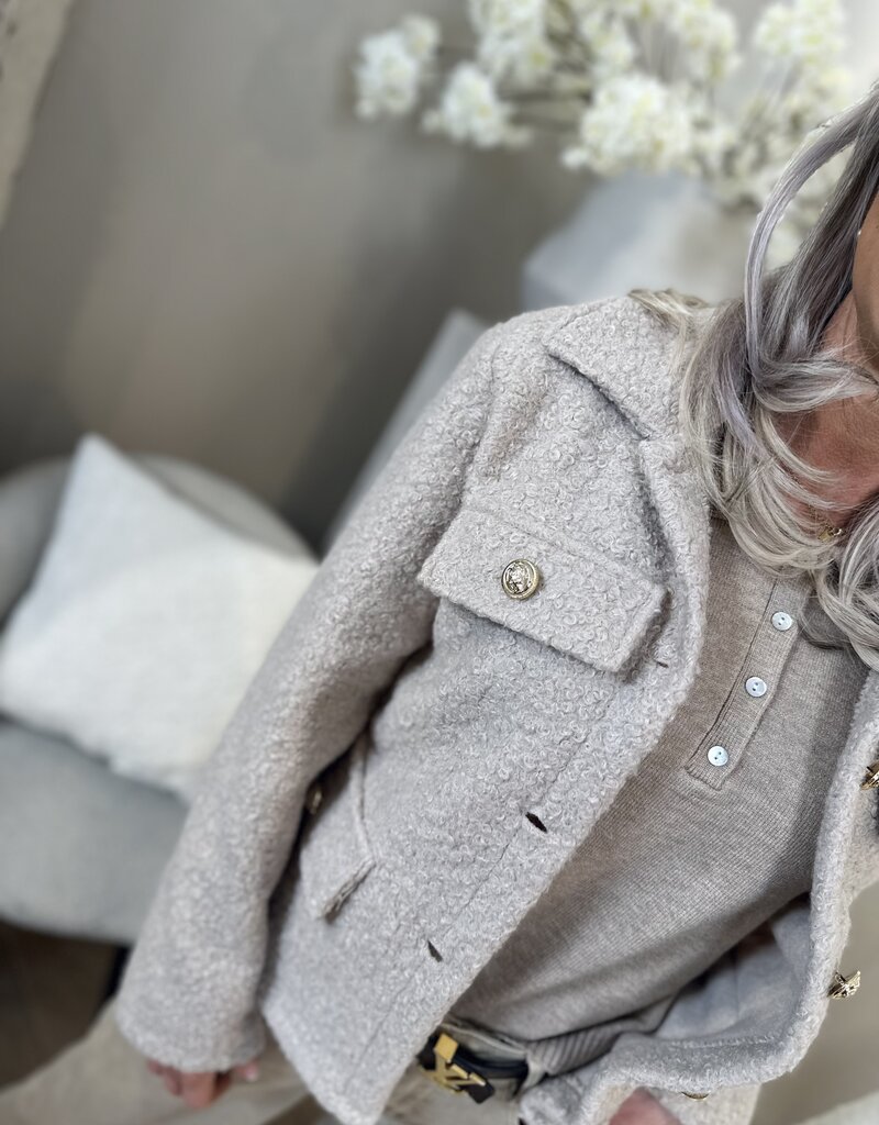 Teddy Jacke Beige