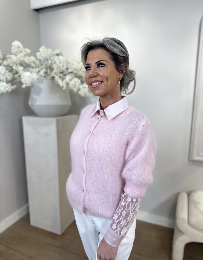 San Mohair Cardigan Pink