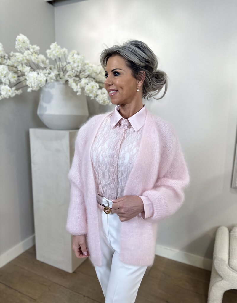Strickjacke Mohair Rosa