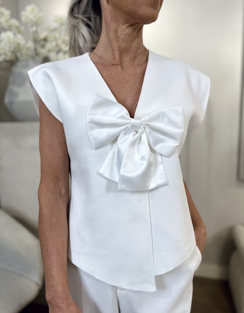 Top Bow Off White