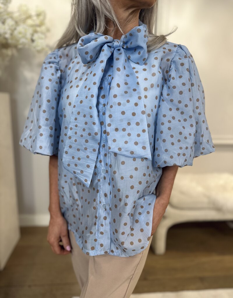 Bluse Dotty Blau