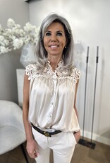 Top Fleur beige